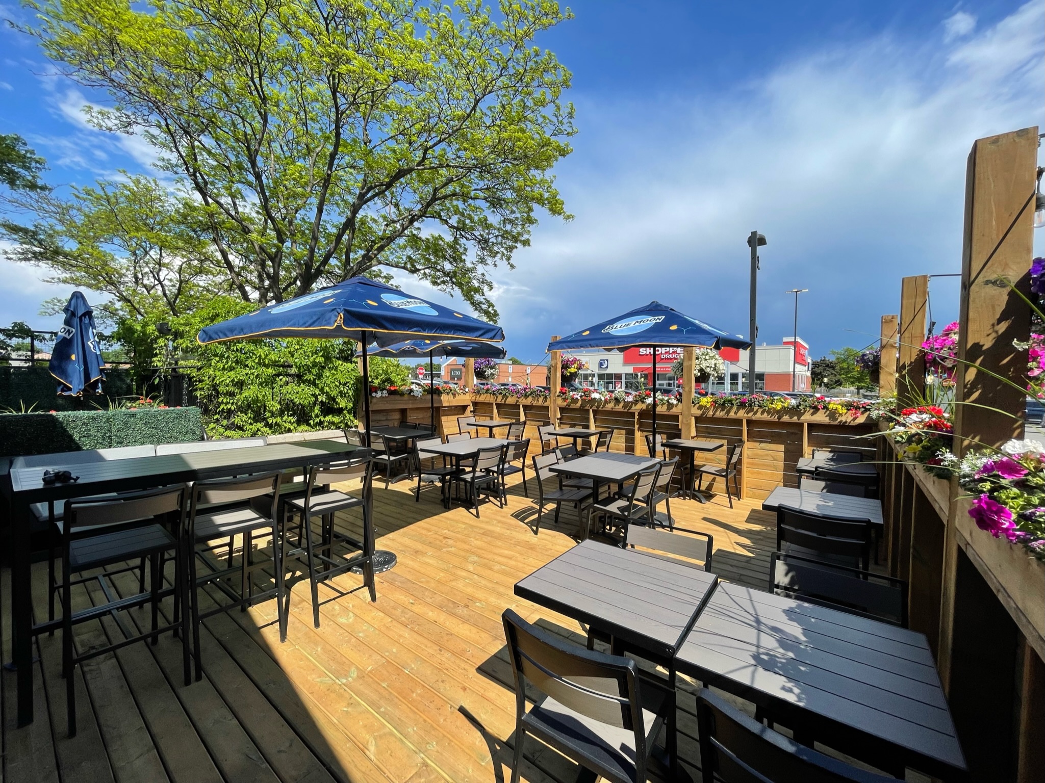 The Deck open-air dog-friendly patio at The Oakville Pump & Patio in Oakville